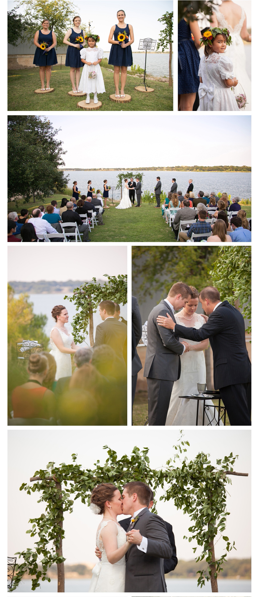 Lakeside ceremony, White Rock Lake Outdoor Wedding